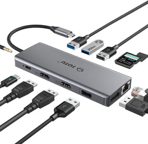 TOTU 12-in-1 Triple Display USB-C Hub with Dual HDMI&DP - TOTU