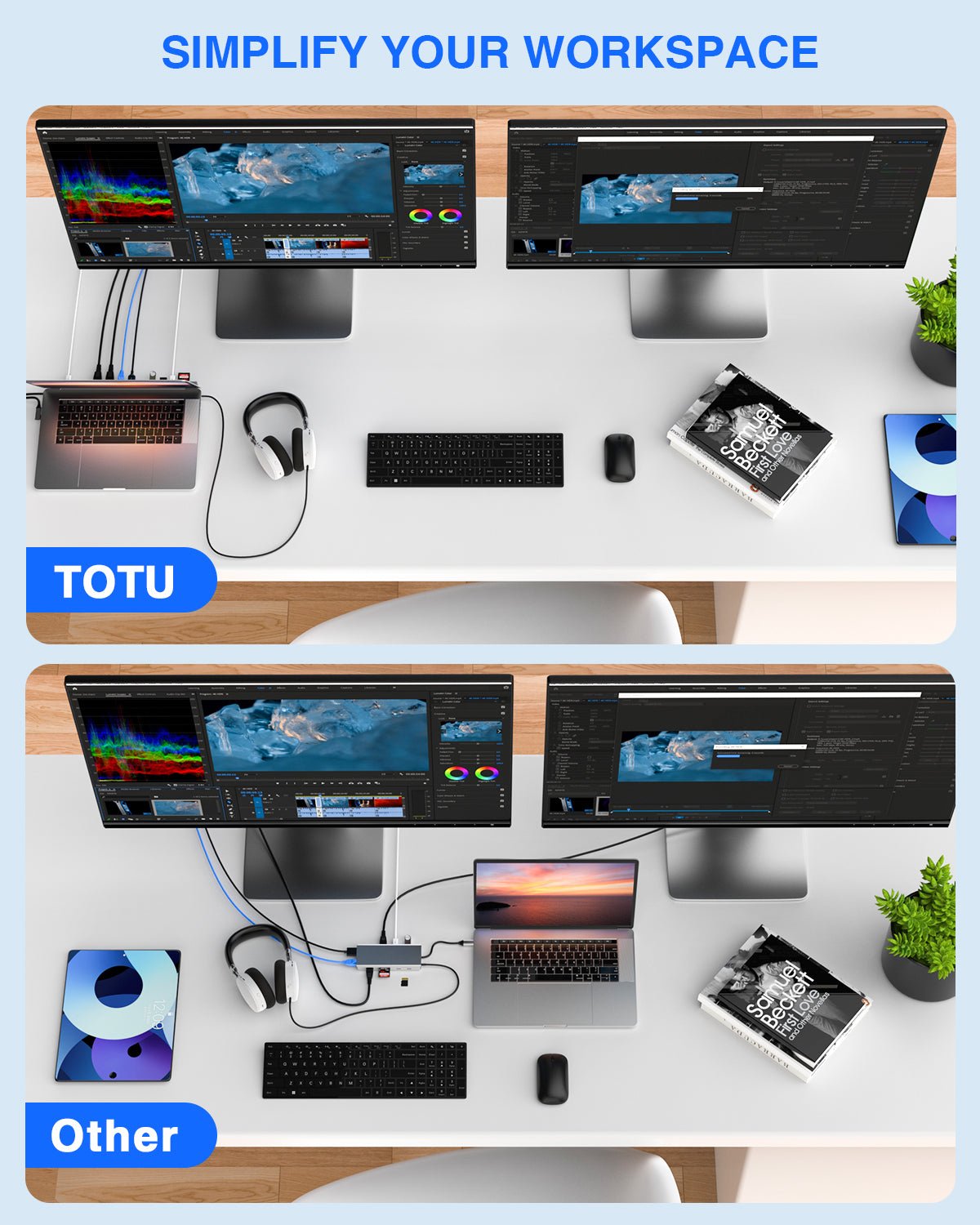 TOTU 13-in-1 Triple Display Docking Station/Laptop Stand - TOTU